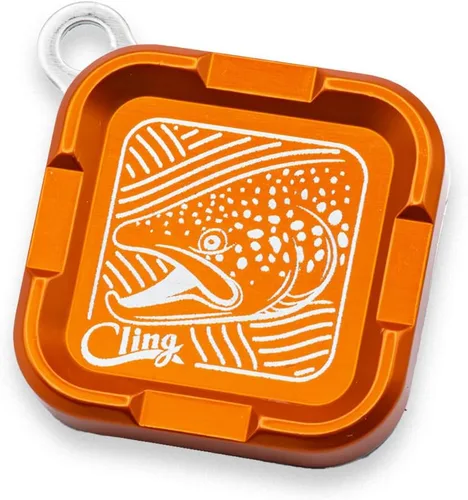 Cling Fishing Products Mag Grab® Mini – Soporte magnético compacto para moscas y organizador para pescadores (Brown Town, Naranja)