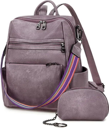 Miniatura 15 de AGLOD mochila de cuero para mujer, bolso de diseñador para damas, con correa para el hombro, bolso de trabajo de imitación, bolsos de mano