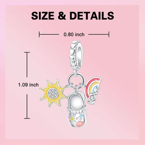 Miniatura 27 de Dije de girasol con diseño de estrella y luna y elefante para pulsera, collar de plata de ley 925, dijes de corazón de amor para mujer, regalo