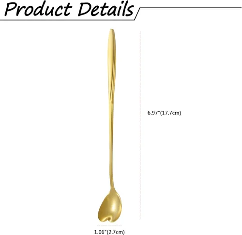 Miniatura 7 de NMQLX Juego de cucharas de postre, 6-16 cucharas de acero inoxidable con forma de flor de 7 pulgadas, cuchara de frutas para helado para el hogar
