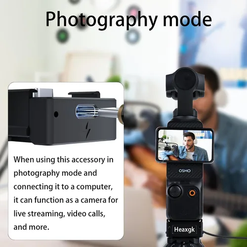 Miniatura 8 de Kit de trípode de liberación rápida para DJI Osmo Pocket 3, base de adaptador de carga de puerto de función completa tipo C para bolsillo 3