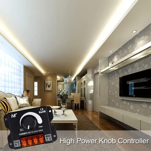 Miniatura 6 de Tira de luz LED DC12V-24V 30A PWM regulador de atenuación para perilla de atenuación ajustar brillo interruptor de encendido/apagado, tira LED de un