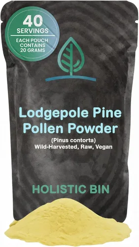 Miniatura 8 de Holistic Bin Polen de pino orgánico en polvo de grado farmacéutico, cosechado silvestre, polen de pino dorado de California Sin OMG, sin aditivos