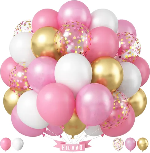 Miniatura 20 de Globos pastel de 12 pulgadas, 35 globos de arcoíris pastel multicolor, juego de globos de confeti de color macarrón y dorado para niñas, Pascua, Oro
