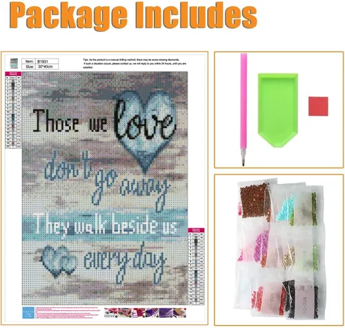 Miniatura 4 de UPINS Kit de Pintura de Arte de Diamante 5D DIY Amor para Adultos, Tema de Amor Taladro Completo Redondo Kit de Manualidades Puntos de Diamante
