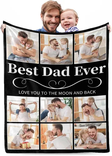 Miniatura 31 de Manta de Fotos Personalizada para Amigos BFF Navidad, Manta de Cama Personalizada con Collage de 9 Fotos para Mamá Papá Fotos Familiares Multi 02