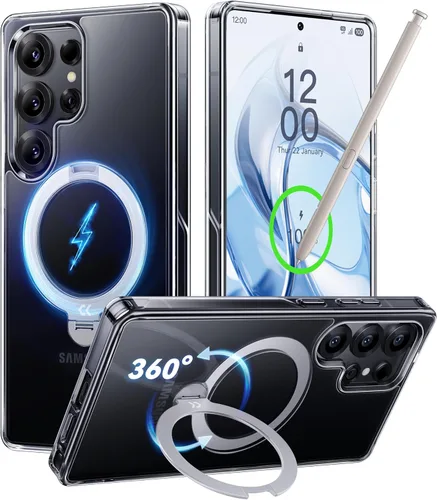Miniatura 26 de CASEKOO Funda azul cielo brillante para Samsung Galaxy S26 Ultra [soporte magnético giratorio de 360°] [compatible con MagSafe]