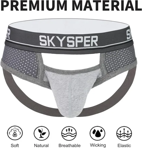 Miniatura 18 de SKYSPER Jock Strap Athletic Supporter para hombres Sexy Jockstrap Ropa interior masculina