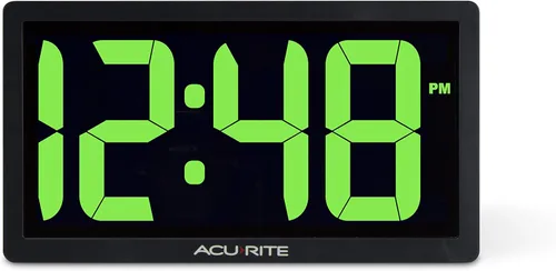 AcuRite Reloj digital LED de 10 pulgadas, brillo de atenuación automática, 10 pulgadas/verde 10.0 in / verde