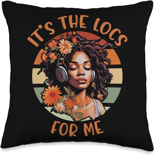 Locs Afro Dreadlocks Love Natural Beauty Hair It's the Locs for Me Afro Hair - Almohada negra americana africana, 16 x 16 pulgadas, multicolor