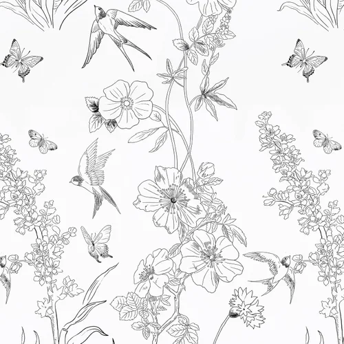 Miniatura 10 de Amiya Papel tapiz floral negro y dorado, línea de papel tapiz para despegar y pegar, estilo bohemio, retro, renovación de dormitorios, armarios