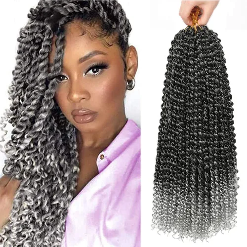 Miniatura 22 de Cabello Passion Twist de 30 pulgadas, cabello rubio de ondas de agua con ganchillo para mujeres, cabello rubio Passion Twist de ganchillo largo 27#
