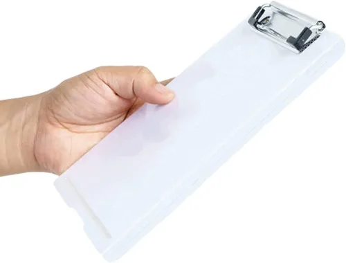 Miniatura 6 de SAYEEC Caja de almacenamiento de portapapeles A4, soporte de papel de plástico portátil con clip para placas, organizador de archivos multifuncional