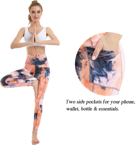 Miniatura 4 de iniber Pantalones de yoga de cintura alta con bolsillos para mujer, elásticos en 4 direcciones, suaves, para correr, entrenamiento, pantalones