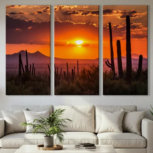 Miniatura 12 de Impresiones en lienzo de Arizona de pequeño a extra grande, paisajes del desierto de Sonora, comedor, dormitorio, baño, sala de estar, arte de pared