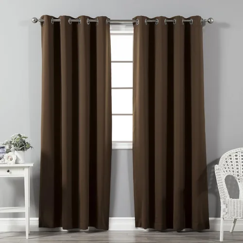 Miniatura 52 de Best Home Fashion Cortinas opacas con aislamiento térmico, ojales de acero inoxidable y níquel, color rosa bebé, 52 pulgadas de ancho x 63 pulgadas