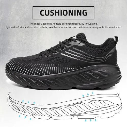 Miniatura 2 de Zapatos de acero extra anchos para hombre, zapatos de seguridad para hombre, zapatos de seguridad indestructibles para trabajo de construcción