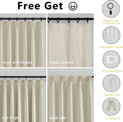 Miniatura 4 de Simplebrand Cortinas naturales extra largas para oscurecer la habitación del patio, 120 pulgadas de largo, 2 paneles para sala de estar, privacidad
