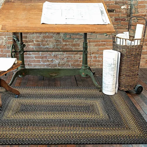 Miniatura 67 de Alfombra ovalada trenzada gris humo de 20 x 30 pulgadas, lavable para interiores y exteriores, decoración campestre para cocinas y entradas