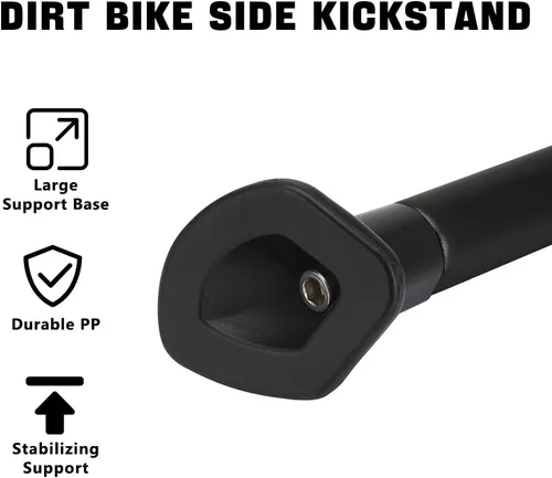 Miniatura 4 de JFG RACING Dirt Bike Kickstand lateral soporte forja aluminio con resortes para XC XCW XCF EXC EXCF 150 200 250 300 350 400 450 500 505 530 Negro