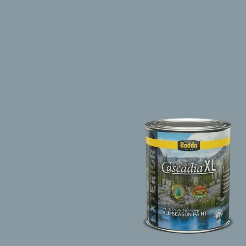 Miniatura 156 de Rodda Paint CASCADIA XL Pintura e imprimación satinada para exteriores en uno, cuarto de galón, azul playa norte