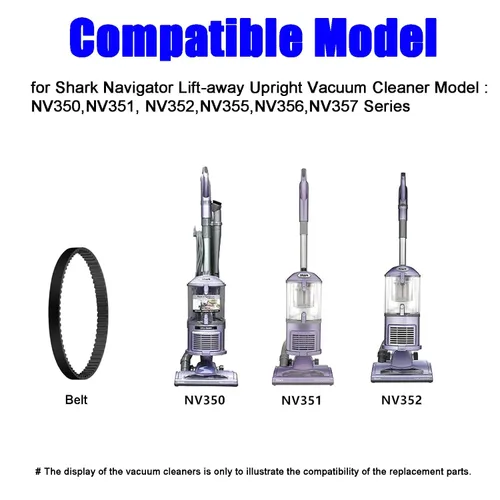 Miniatura 3 de 2 correas de vacío de repuesto compatibles con Shark Navigator NV350 NV351 NV352 NV353 NV355 NV356 NV357 NV360 NV22 NV42 NV44 NV46 UV400 UV410 UV420
