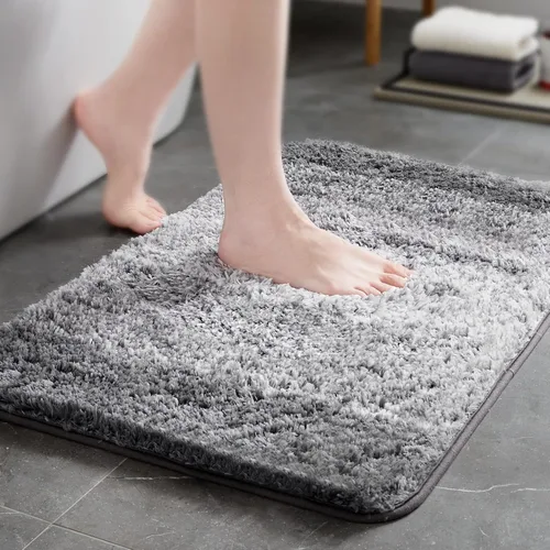 Miniatura 17 de TECHMILLY Alfombras Corredoras de Baño Super Suaves Peludas, Alfombras de Baño de Microfibra Gruesas Antideslizantes Absorbentes, Tapete de Baño