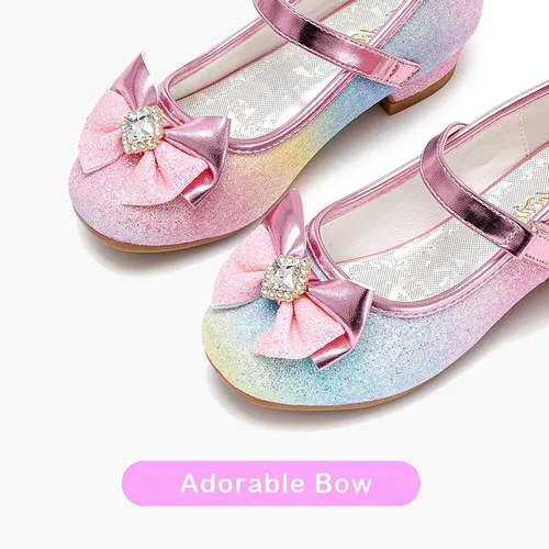 Miniatura 5 de Furdeour - Zapatos de vestir para niñas estilo Mary Jane ideal para damitas de honor, zapatos con brillantina de princesa para niñas pequeñas