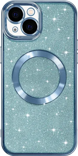 Miniatura 38 de Hython Funda para iPhone 14 Pro Max con purpurina, fundas magnéticas transparentes para teléfono con protector de lente de cámara