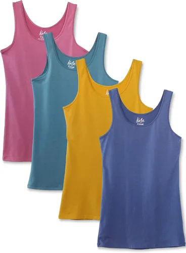 Miniatura 9 de Kalon Paquete de 4 camisetas sin mangas con cuello redondo para mujer