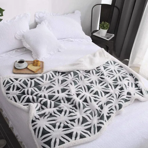 Miniatura 7 de LOMAO – Manta de vellón sherpa, suave y mullida de doble faz para sillón, sofá o cama (gris oscuro, 51 x 63 pulgadas)