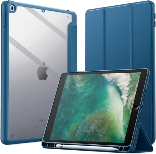 Miniatura 10 de JETech Funda para iPad de 9.7 pulgadas (6ª/5ª generación, 2018/2017) con soporte para lápices, carcasa trasera transparente transparente y delgada
