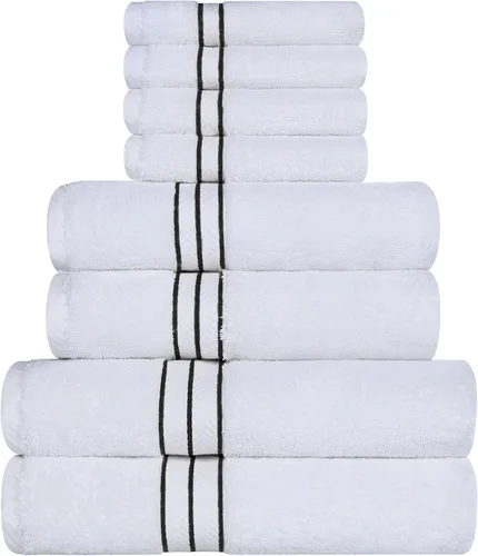 Miniatura 83 de Juego de toallas de baño de algodón turco ultra suave de Superior, juego de 2 piezas, toallas para la ducha, baño, artículos esenciales para el Latte