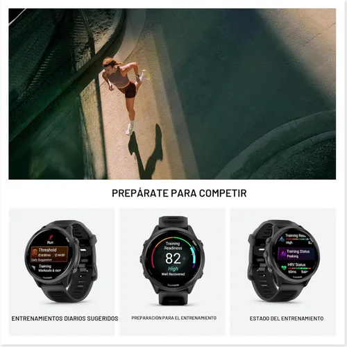Miniatura 4 de Garmin® Forerunner® 570, 47mm, Reloj inteligente avanzado para correr y triatlón con GPS, pantalla AMOLED, funciones de entrenamiento y Pizarra/Negro