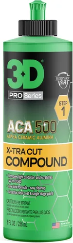 3D ACA 500 Compuesto de Corte – Paso 1 Extra-Cut para Corrección Profunda de Pintura | Corta Grano P100 o Más Fino | Seguro para Taller de