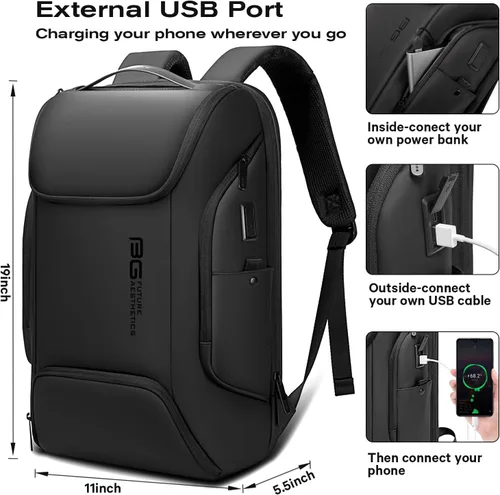Miniatura 4 de Mochila portátil BANGE de negocios inteligente puede contener laptop de 15.6 pulgadas, mochila para viajes diarios, bolsa de transporte para hombres