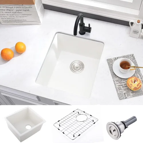 Miniatura 10 de Fregadero de barra negro Undermount-VASOYO - Fregadero de cocina pequeño de 10 x 18 pulgadas, fregaderos de cocina para exteriores, para caravana