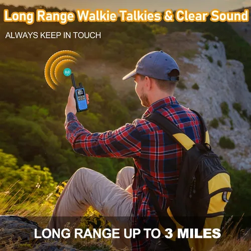 Miniatura 4 de Walkie Talkies para adultos de largo alcance, paquete de 2 walkie talkies recargables, 22 canales FRS, radios bidireccionales con receptor