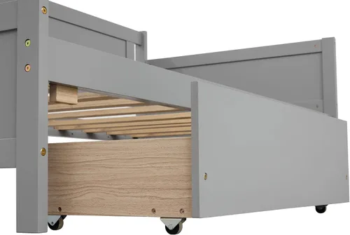 Miniatura 7 de Sofá cama individual con dos cajones de almacenamiento, marco de sofá cama de madera sólida con soportes de listones de madera, muebles