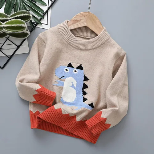 Miniatura 2 de Boys Girls Long Sleeve Sweater Baby Fall Winter Knit Sweatshirt for 1 to 5Y Pullover Collar Tops