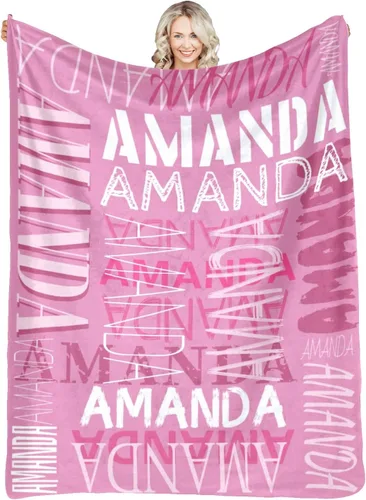 Miniatura 17 de Mantas personalizadas con nombre para niños y adultos, manta de franela personalizada con nombre para bebé, niña, niño, regalos personalizados