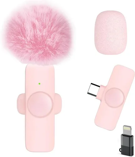 Miniatura 9 de Caiord 2 Pack de micrófonos inalámbricos profesionales Lavalier para iPhone iPad (iPhone 14 y versiones anteriores), micrófonos de solapa Plug-Play