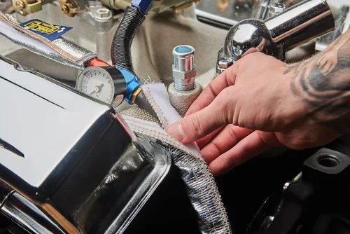 Miniatura 5 de Thermo-Tec 14030 Express Sleeve Aluminized Hose and Wire Protection, 3' x 1/2"- 1" I.D. , Plata