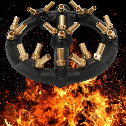 Miniatura 5 de TFCFL Quemador de chorro de 23 puntas, 126,500 BTU/HR G1/2 Boquilla de forma redonda Jet Cuerpo de hierro fundido de gas natural con puntas de latón