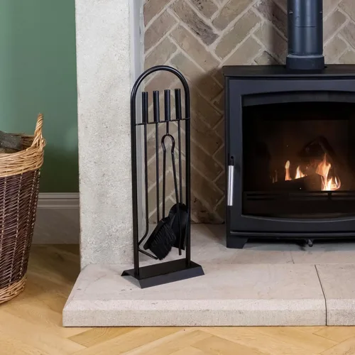 Miniatura 2 de JVL 11-324 Lambeth - Juego de herramientas para arco Fireside Companion Contemporáneo, Acero, Negro, 9.1 x 5.5 x 26.0 in, 4 Piezas