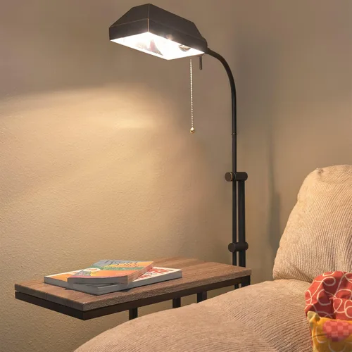 Miniatura 4 de Kira Home Prescott - Lámpara de pie industrial ajustable de 58 pulgadas, acabado de bronce oscuro, incluye bombilla LED de 6 W (60 W equivalente)