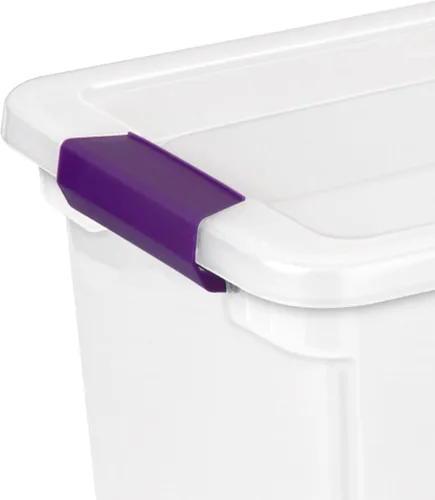 Miniatura 8 de Sterilite Paquete de 6 Cajas con Pestillo ClearView de 27 Cuartos, Contenedores Organizadores Apilables con Tapas con Pestillo - Contenedores