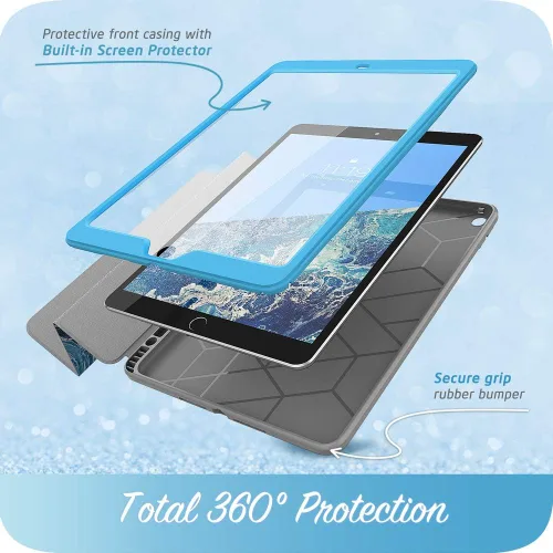 Miniatura 3 de i-Blason Cosmo - Funda para iPad de 9ª/8ª/7ª generación, iPad 10.2 (2021/2020/2019), triple pliegue de cuerpo completo con protector de pantalla Azul