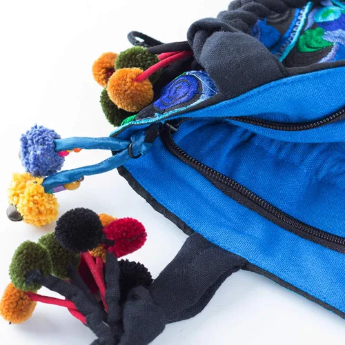 Miniatura 3 de changnoi Bolsa de mano con cordón hecho a mano, bolsa de compras bordada Hmong Tribes