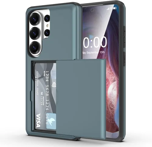 Miniatura 17 de Funda tipo billetera compatible con Galaxy S23 Ultra con soporte para tarjeta de crédito, ranura para tarjeta de identificación, a prueba de golpes